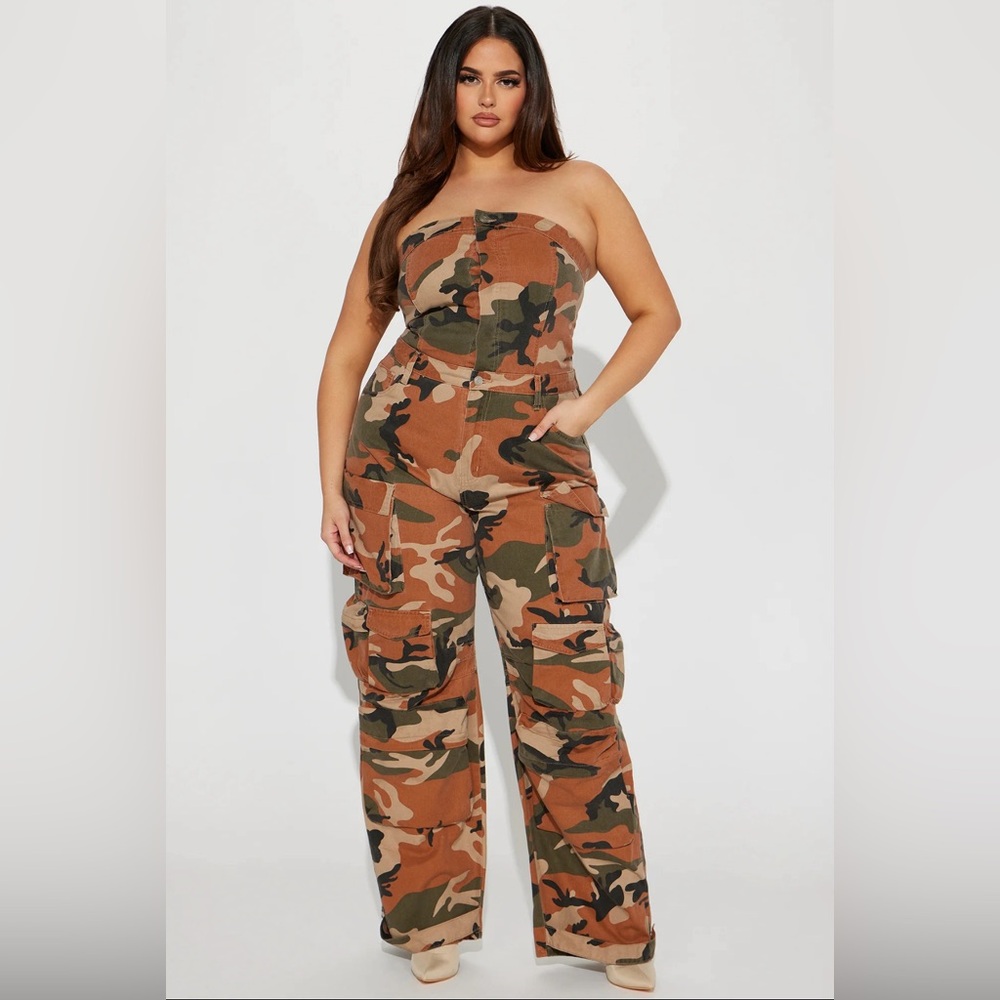 Brown Camo Jumpsuit